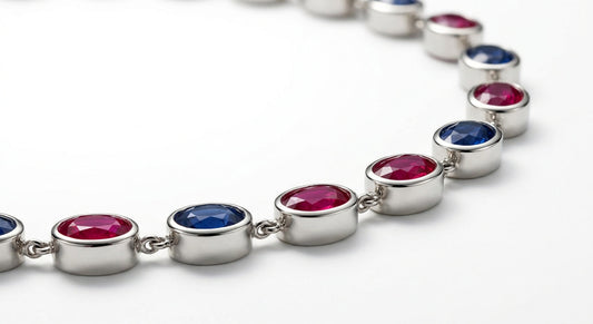 Chromatic Ruby & Sapphire Necklace - angled view