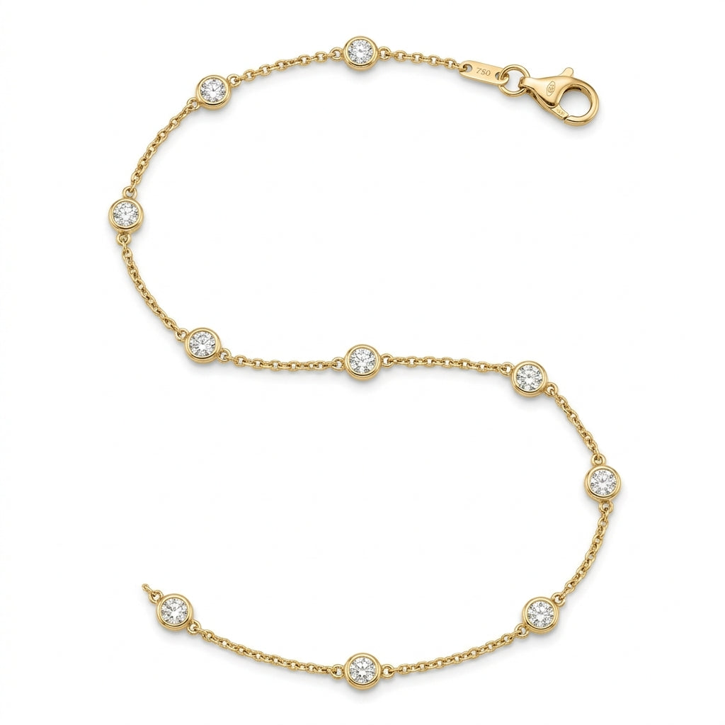 Diamond Station Cable Chain 18k