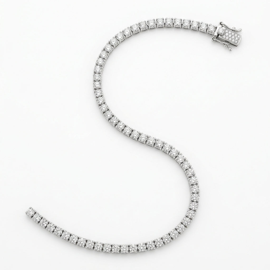 Pave Diamond Tennis Chain 14k White Gold