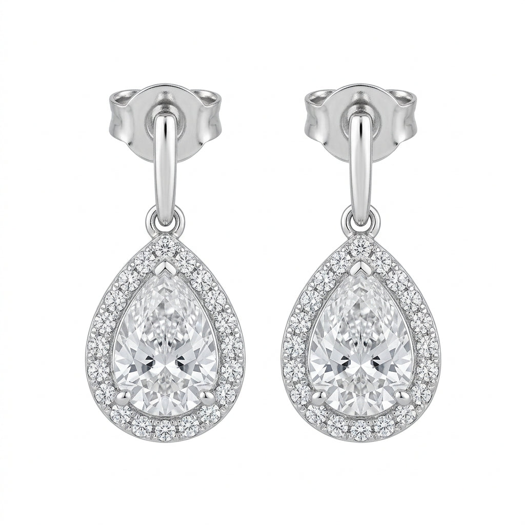 Perfect Pear Diamond Drop Earrings