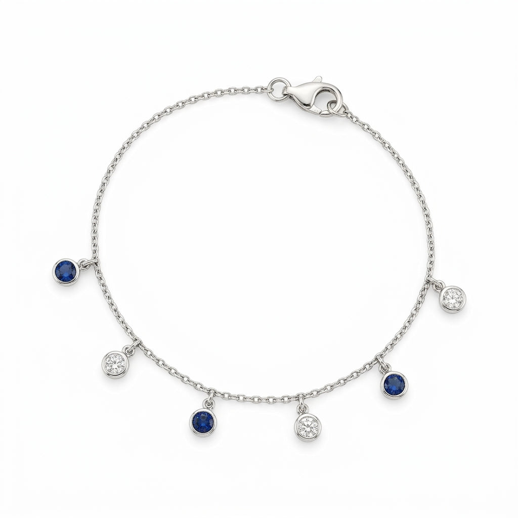 Sapphire & Diamond Charm Bracelet