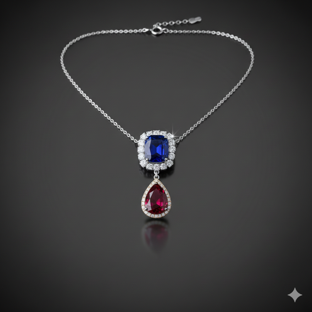 Chromatic Ruby & Sapphire Necklace