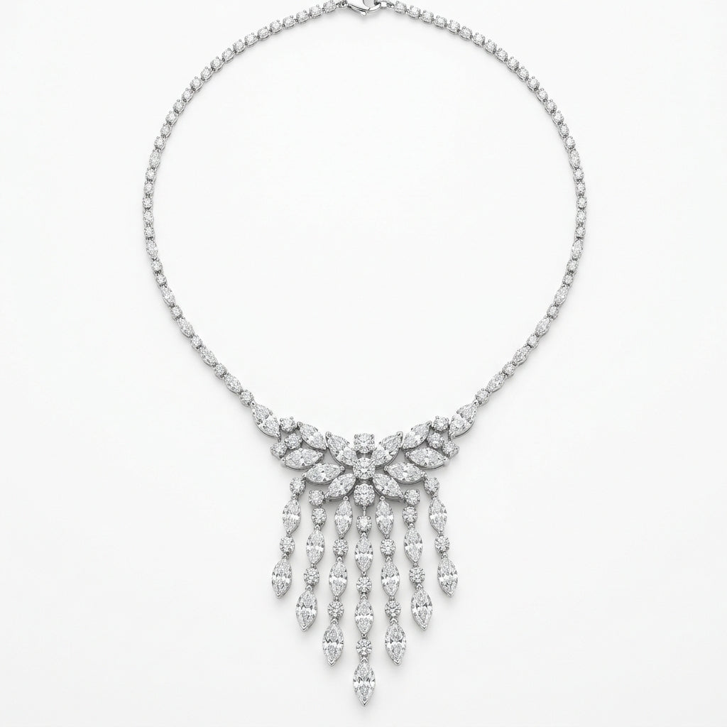 Cascading Drop Diamond Necklace