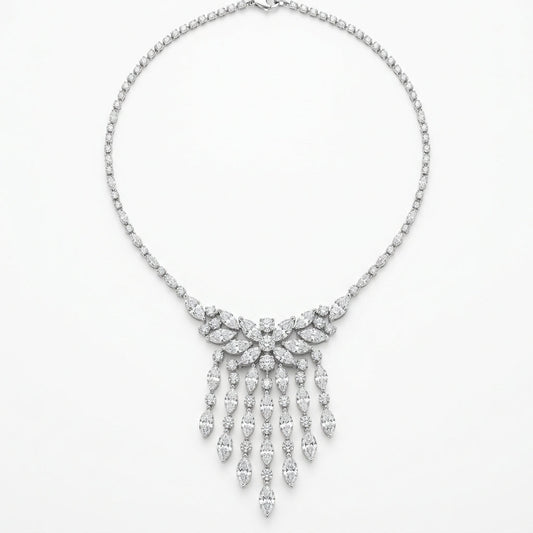 Cascading Drop Diamond Necklace