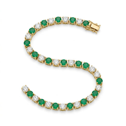 Emerald & Diamond Mixed Tennis Bracelet