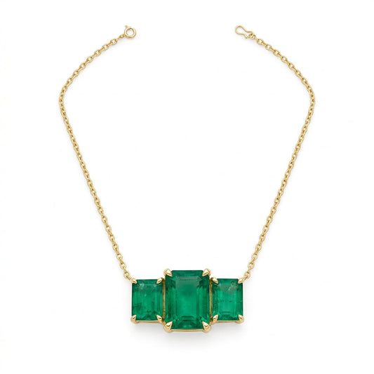 Emerald Trilogy Pendant Necklace