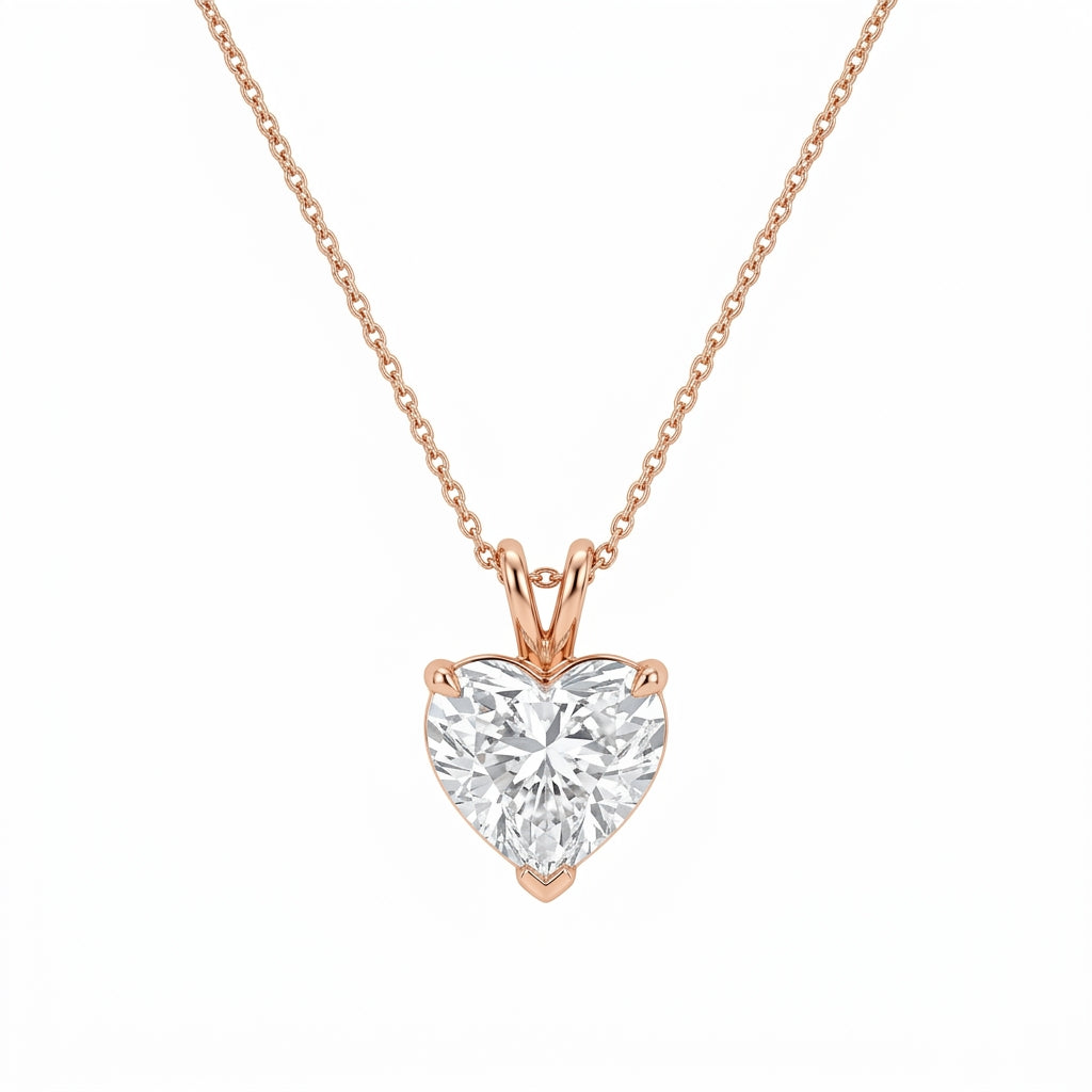 Heart-Cut Diamond Solitaire Pendant