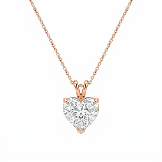 Heart-Cut Diamond Solitaire Pendant