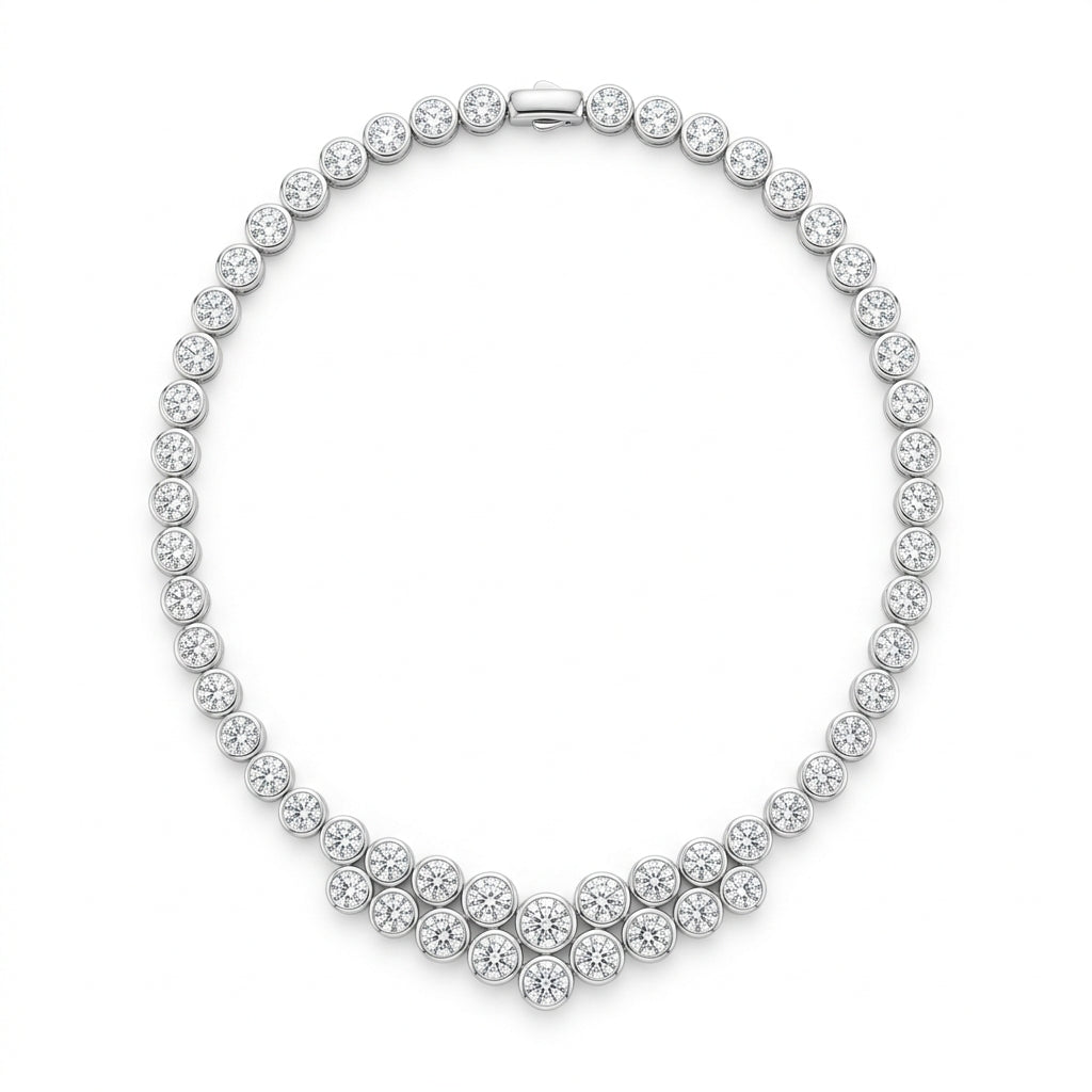 The Linked Bezel Diamond Necklace
