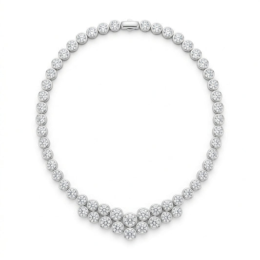 The Linked Bezel Diamond Necklace
