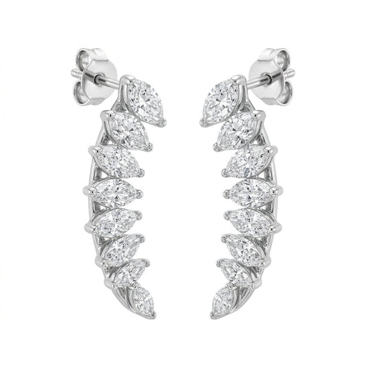 Marquise Diamond Climber Earrings