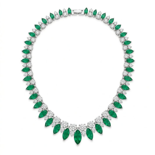 Marquise Emerald & Diamond Riviera