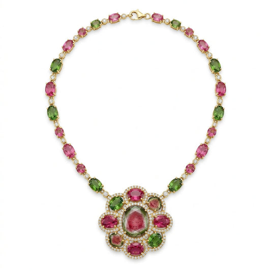 Multi-Color Tourmaline Statement Necklace