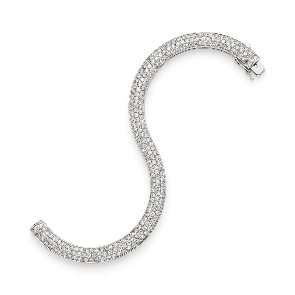 Pave Diamond Cuff Bracelet 18k