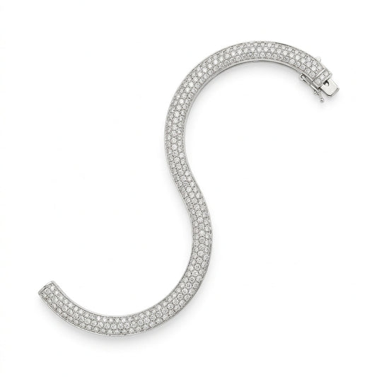 Pave Diamond Cuff Bracelet 18k