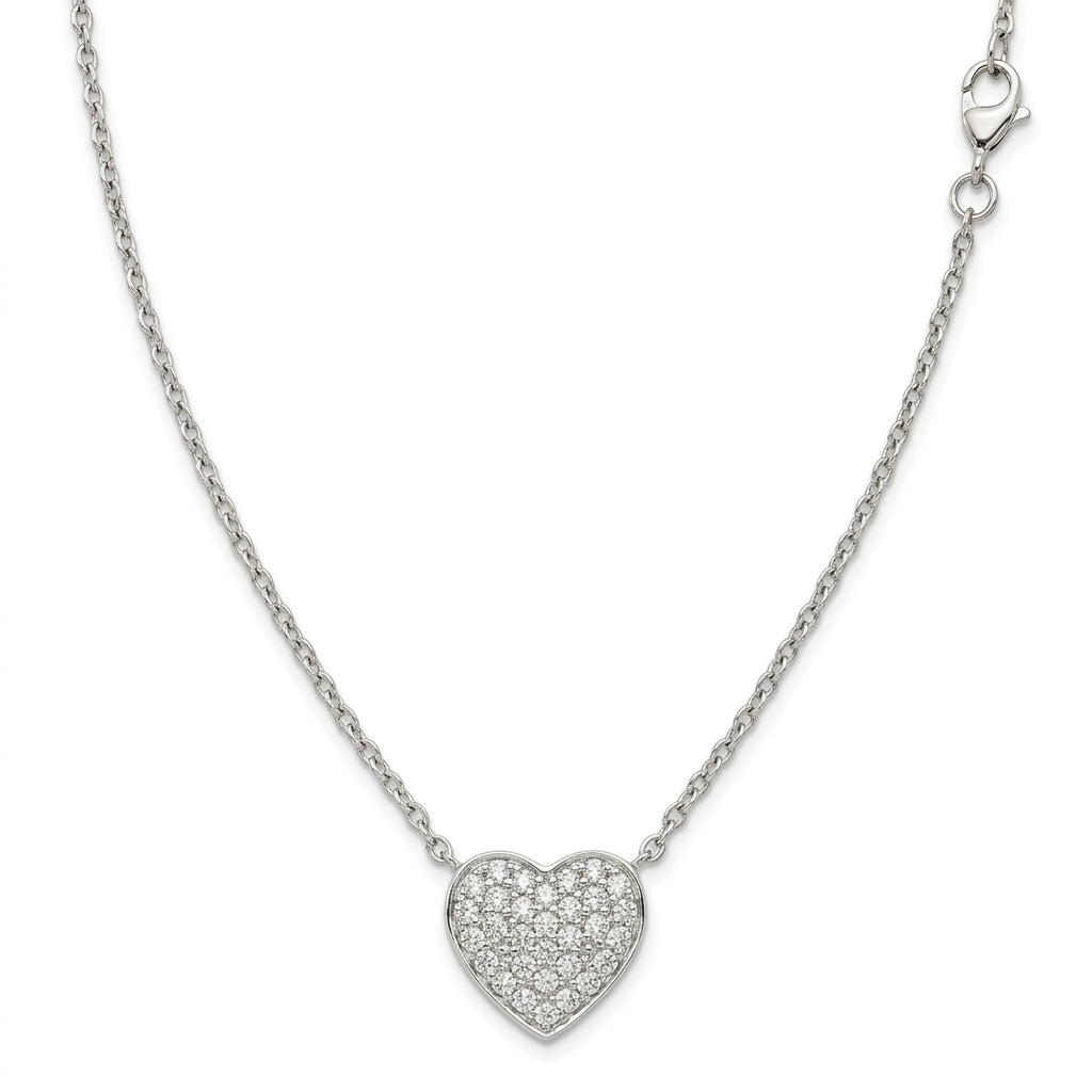 Pave Heart Diamond Solitaire Necklace