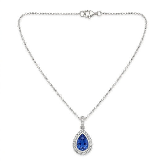 Pear-Cut Sapphire Drop Necklace