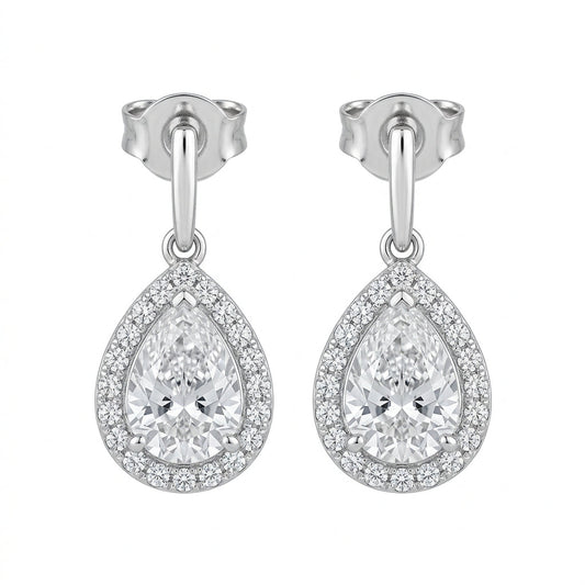 Perfect Pear Diamond Drop Earrings