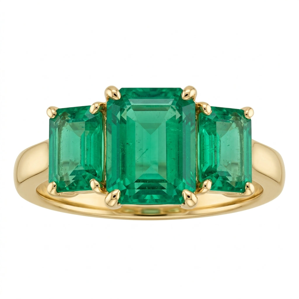 Trilogy Emerald Step-Cut Ring