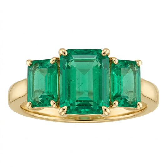 Trilogy Emerald Step-Cut Ring