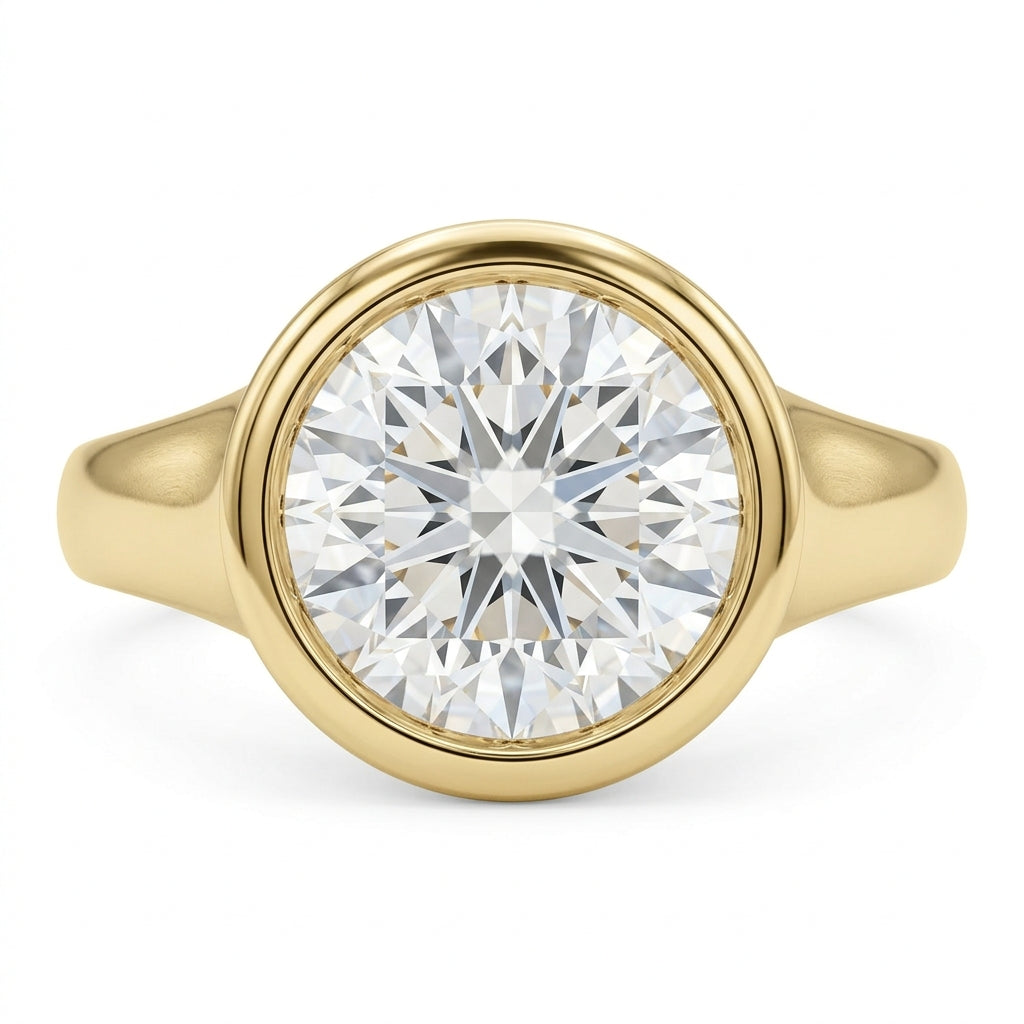 Bezel-Set Round Diamond Solitaire Ring