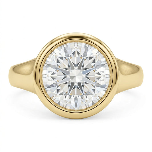 Bezel-Set Round Diamond Solitaire Ring