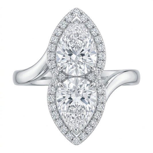 Pear-Cut Diamond Bypass Ring