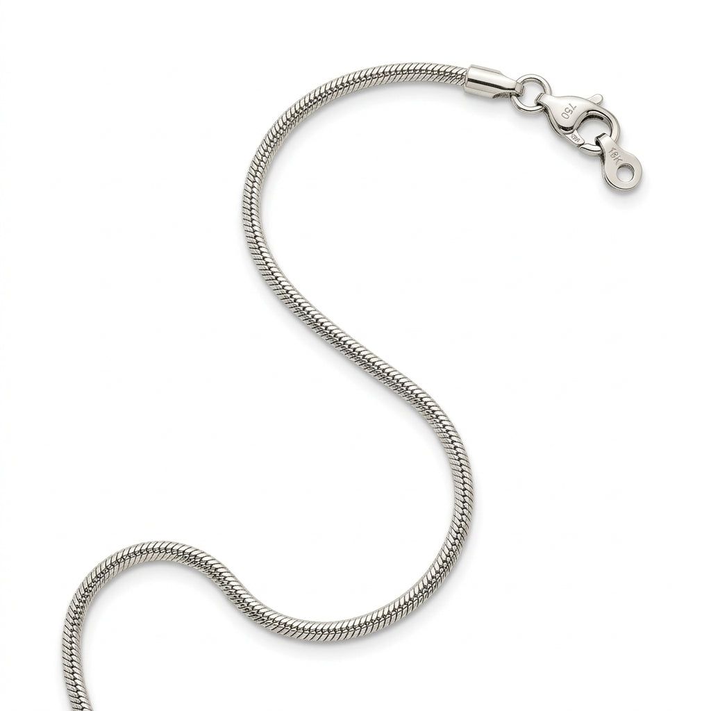 Round Snake Chain 18k White Gold