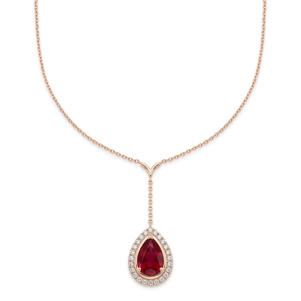 Ruby & Diamond Lariat Y-Necklace