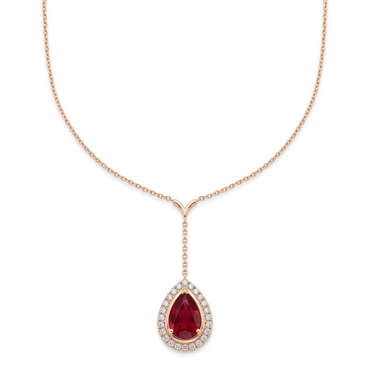 Ruby & Diamond Lariat Y-Necklace