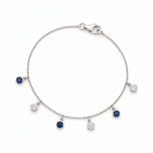 Sapphire & Diamond Charm Bracelet