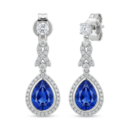 Sapphire Drop Pendant Earrings