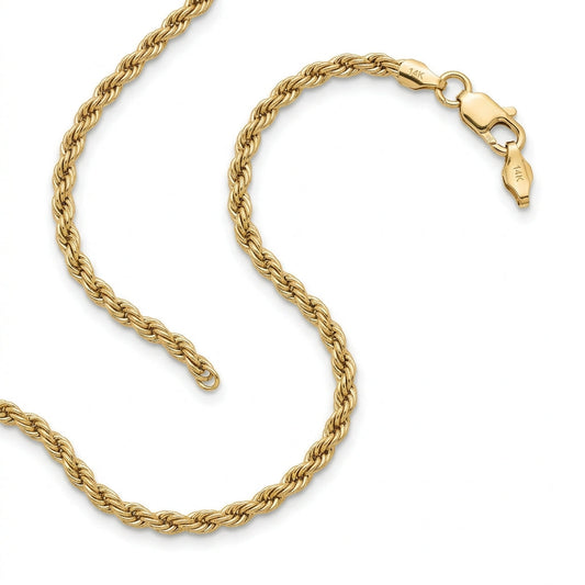 Solid Gold Rope Chain 14k