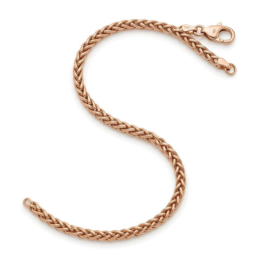 Solid Gold Wheat Chain 18k Rose Gold