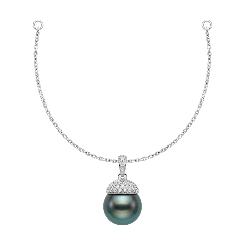 Tahitian Pearl & Diamond Pendant Necklace