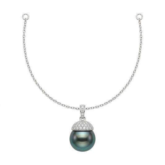Tahitian Pearl & Diamond Pendant Necklace